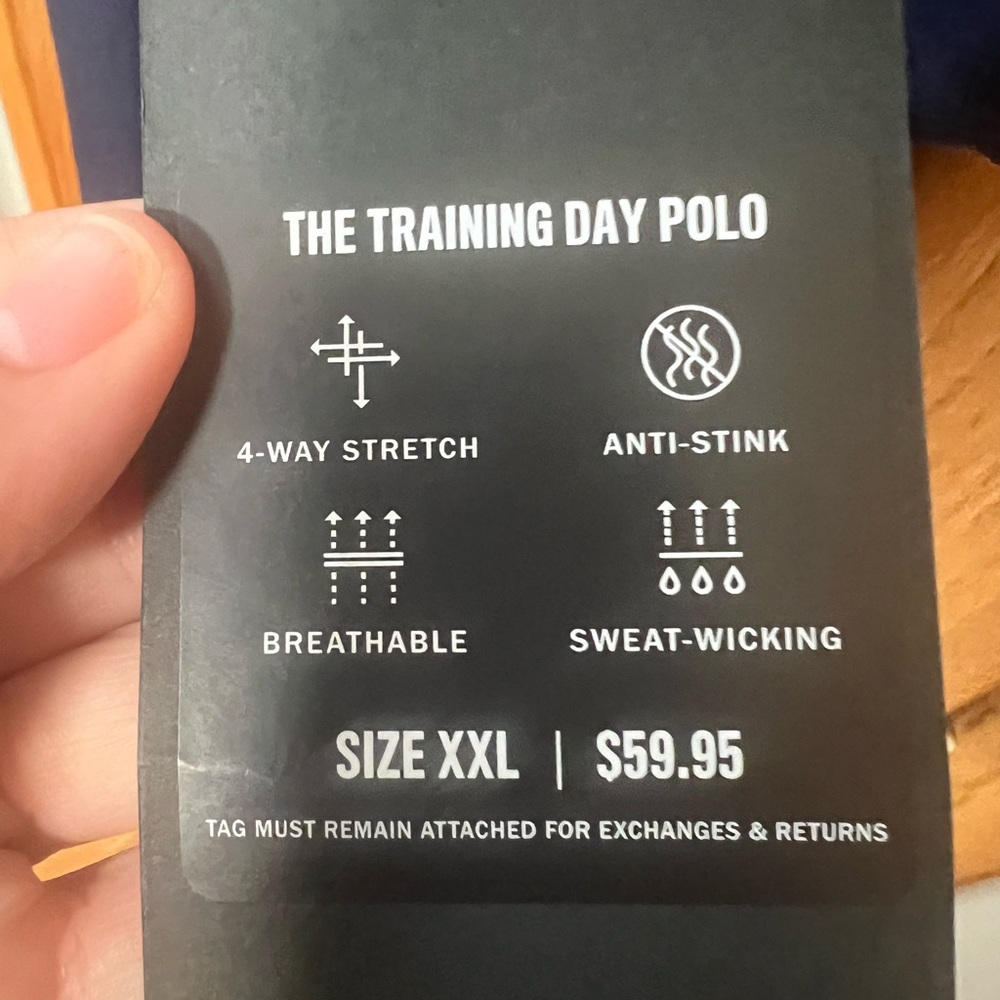 Fabletics Men's Navy Performance Polo - Picture 5 of 5